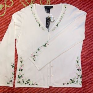 🌸🍃 Stunning Hand Beaded Cardigan from Items by Michelle Size X-Large NWT🌸🍃